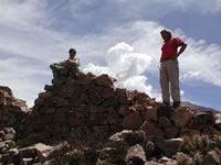 Un breve descanso en un pucará de la quebrada de Humahuaca.